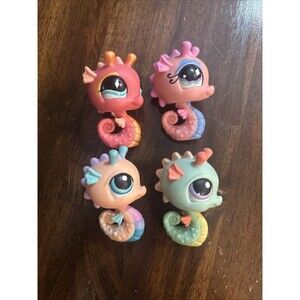 Authentic LPS Littlest Pet Shop 4 pc Lot Seahorses  #142 #348 #711 #660 Rare